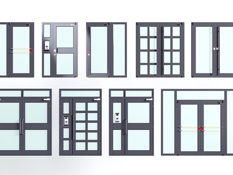 Modern KFC Door Shop Glass Door Lattice Glass Door Security Door Corridor Door