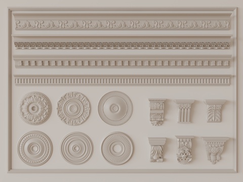 Gypsum components of simple European carved plaster line