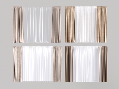 Modern Fabric Blackout Curtain Gauze Curtain Pull Curtain Sunshade Curtain