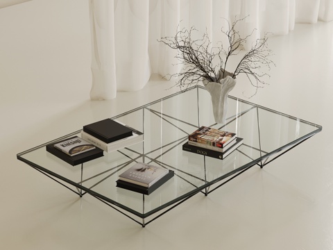 Modern Glass Coffee Table Art Coffee Table