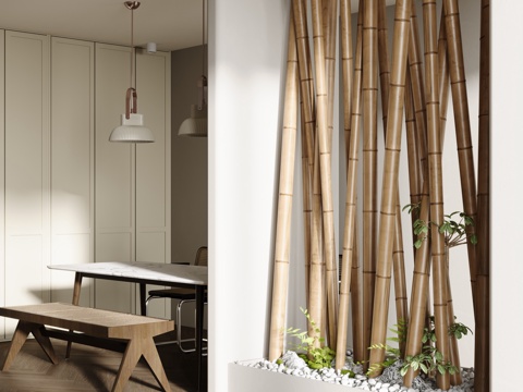 Modern bamboo partition