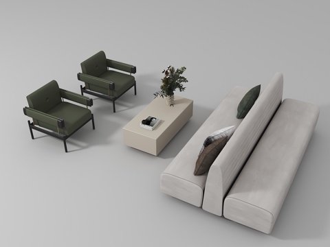 Casual sofa and coffee table combination