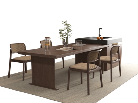 Mid-century Style Dining Table and Chair Island Table Dining Table and Chair