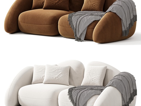 Cream Style multiplayer curved sofa collection