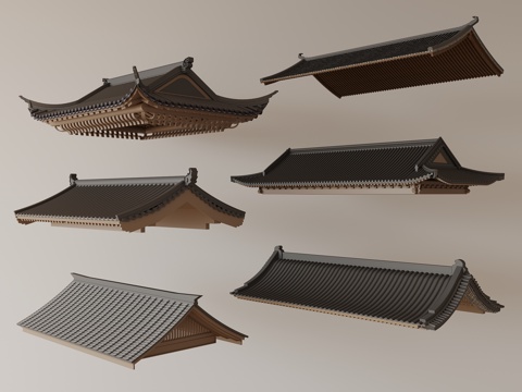 Chinese-style Ancient Building Roof Ancient Building Eaves Building Eaves Roof Tile Roof