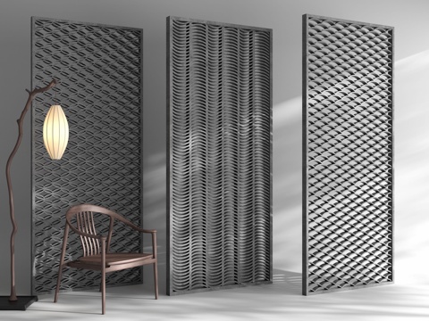 Neo-Chinese Style Tile Partition Partition Lattice Partition Lounge Chair Hollow Brick Cement Brick