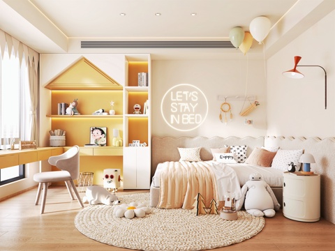 Modern Style kids Bedroom kids Bed Cylindrical Bedside Table Children's Wardrobe Toy Ornaments