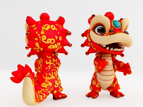 Lion Dance Mascot Year of the Snake Mascot Guochao Art Display Mascot Handset