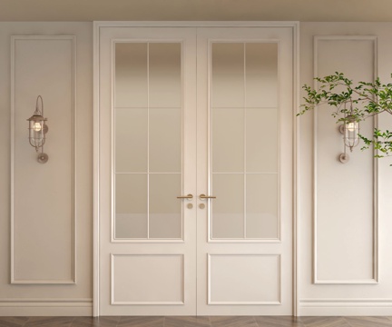 French double door glass door