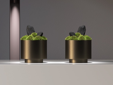 Modern moss green plant ornaments