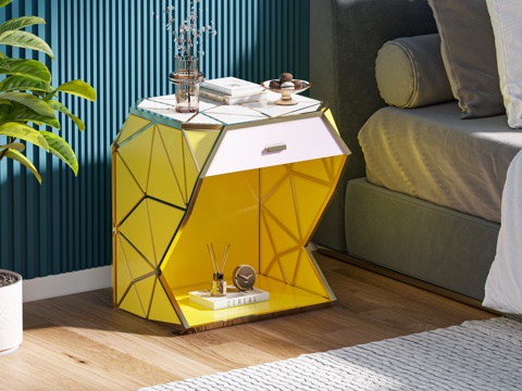 Hexagonal bedside table