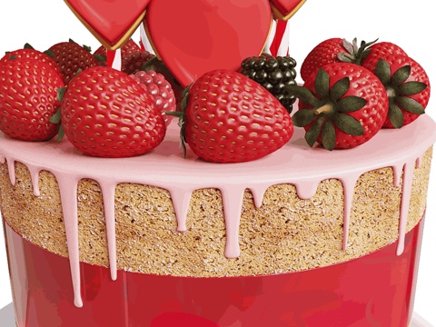 Valentine's Day Cake Birthday Cake Strawberry Cake Strawberry Cake