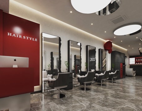 Modern Hairdresser Online Celebrity Barber Shop Online Celebrity Mirror Image Wall Stone