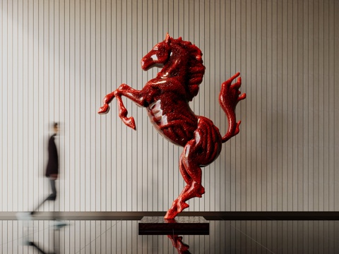 Modern Horse Sculpture Installation