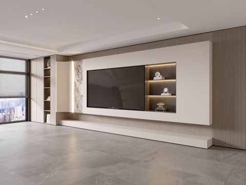 Modern Italian Living Room Affordable Luxury Style TV Wall Full Wall TV Cabinet