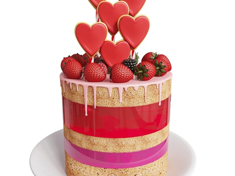 Valentine's Day Cake Birthday Cake Strawberry Cake Strawberry Cake