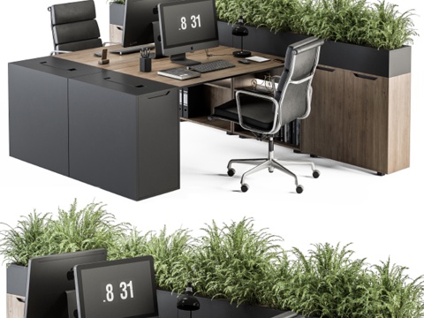 modern office desk and chair