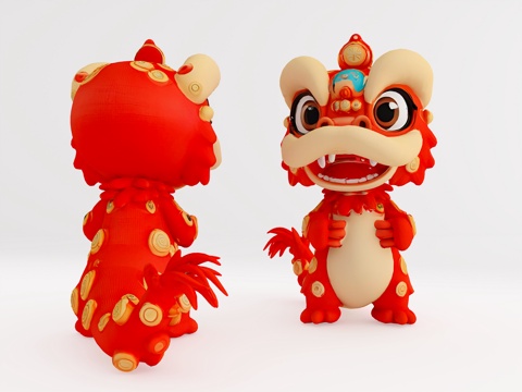 Lion Dance Mascot Year of the Snake Mascot Guochao Art Display Mascot Handset