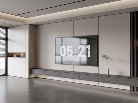 Modern Italian Living Room Affordable Luxury Style TV Wall Full Wall TV Cabinet