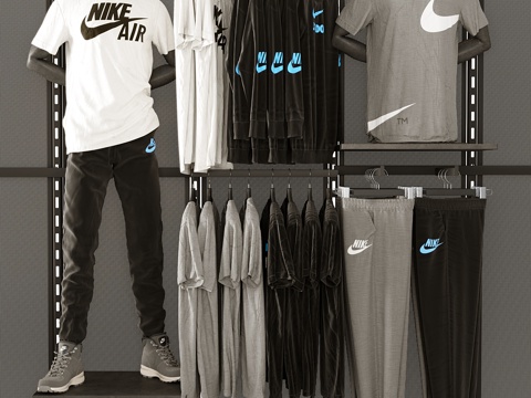 Nike clothing store shelves