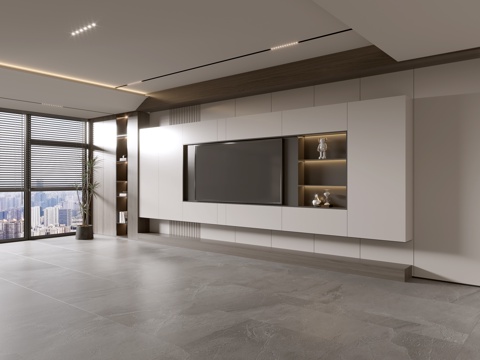 Modern Italian Living Room Affordable Luxury Style TV Wall Full Wall TV Cabinet