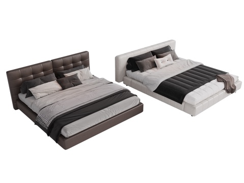 Modern Fabric Double Bed Master Bed Minimalist Bedroom Bed Minotti Modern Double Bed