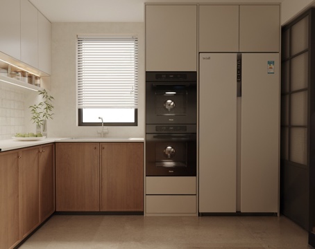 Middle Modern Enclosed Kitchen