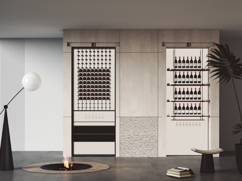 Modern Full Wall Wine Cabinet Wine Rack