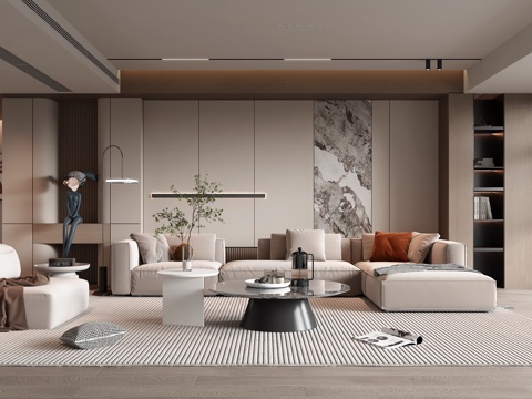 Modern Home Living Room 3D Model