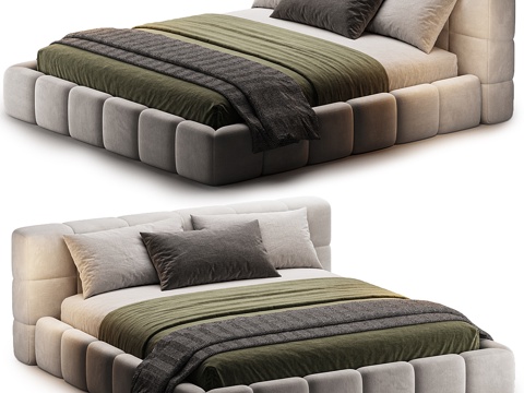 Modern Italian Fabric Double Bed