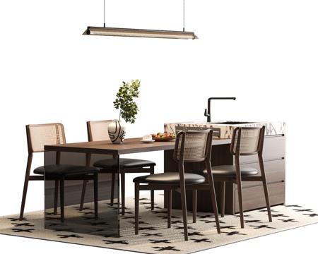 Mid-century Style Dining Table and Chair Island Table Dining Table and Chair