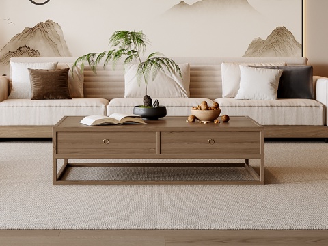 New Chinese Sofa Coffee Table Combination