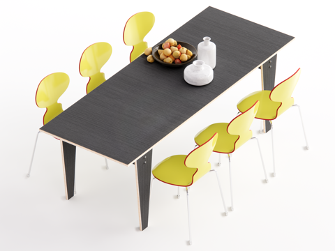 Modern Dining Table and Chair Combination Bauhaus Dining Table and Chair