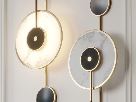 New Chinese disc metal wall lamp