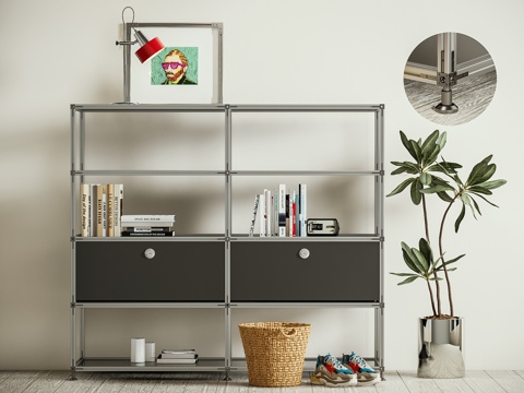 Modern Aluminum Storage Rack Bauhaus Bookshelf Metal Storage Rack Bogu Rack