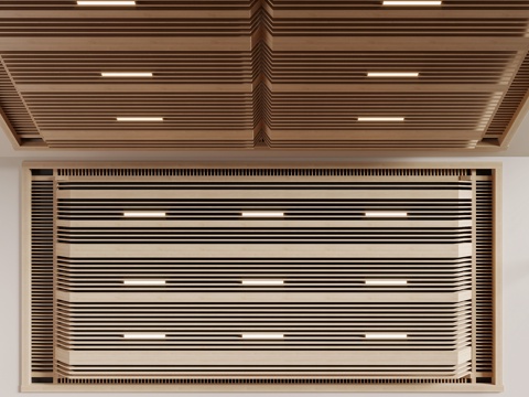 Modern wood grille ceiling