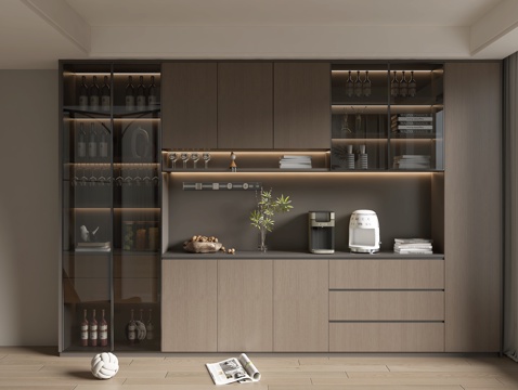 Modern home wine cabinet SU model