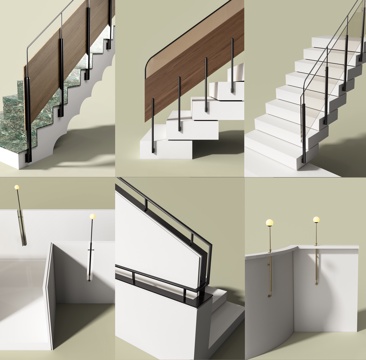 Modern stair guardrail