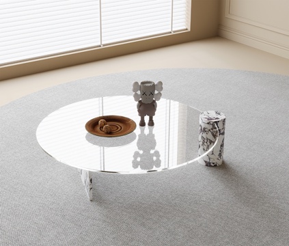 Modern Glass Coffee Table Round Coffee Table