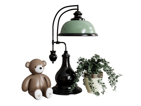 Table Lamp Reading Lamp Doll Toy Bear Plant Flower Pot Ornaments