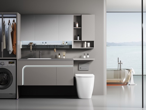 Laundry Cabinet Bathroom Cabinet Balcony Cabinet Toilet Cabinet Modern Bathroom Nordic Restroom