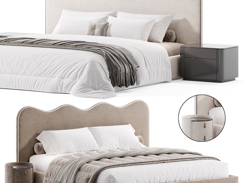 Modern Cream Style Beatrix Double Bed