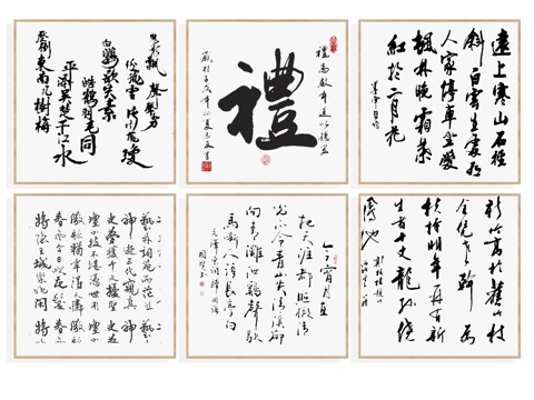 New Chinese scroll calligraphy painting, calligraphy and painting, decorative painting, calligraphy and painting, hanging painting, decorative painting, calligraphy and writing,