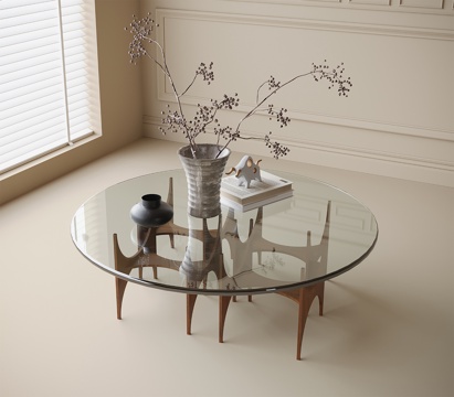 Modern Glass Coffee Table Round Coffee Table