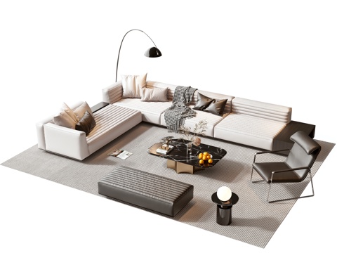 Minotti modern sofa coffee table combination