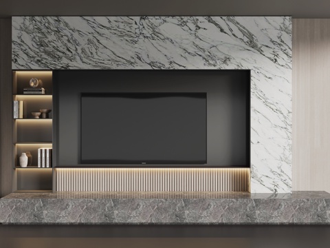 Modern stone TV Wall