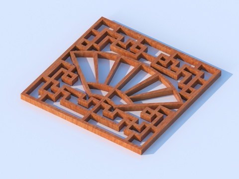 Cut-out window, lattice window, cut-out window, relief wood carving