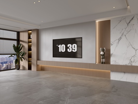 Modern Italian Living Room Affordable Luxury Style TV Wall Full Wall TV Cabinet Marble Background Wall