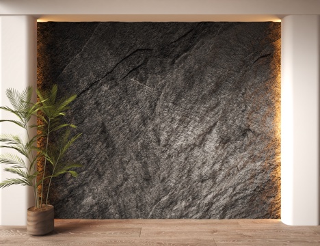 modern rubble wall molten rock