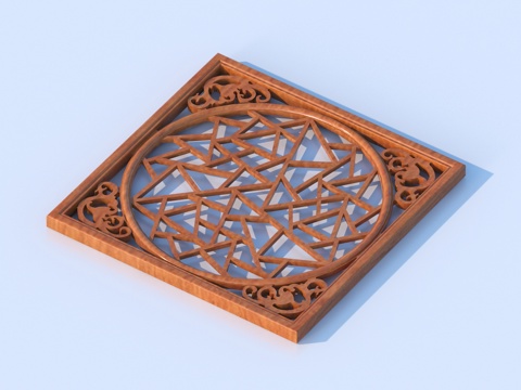 Cut-out window, lattice window, cut-out window, relief wood carving